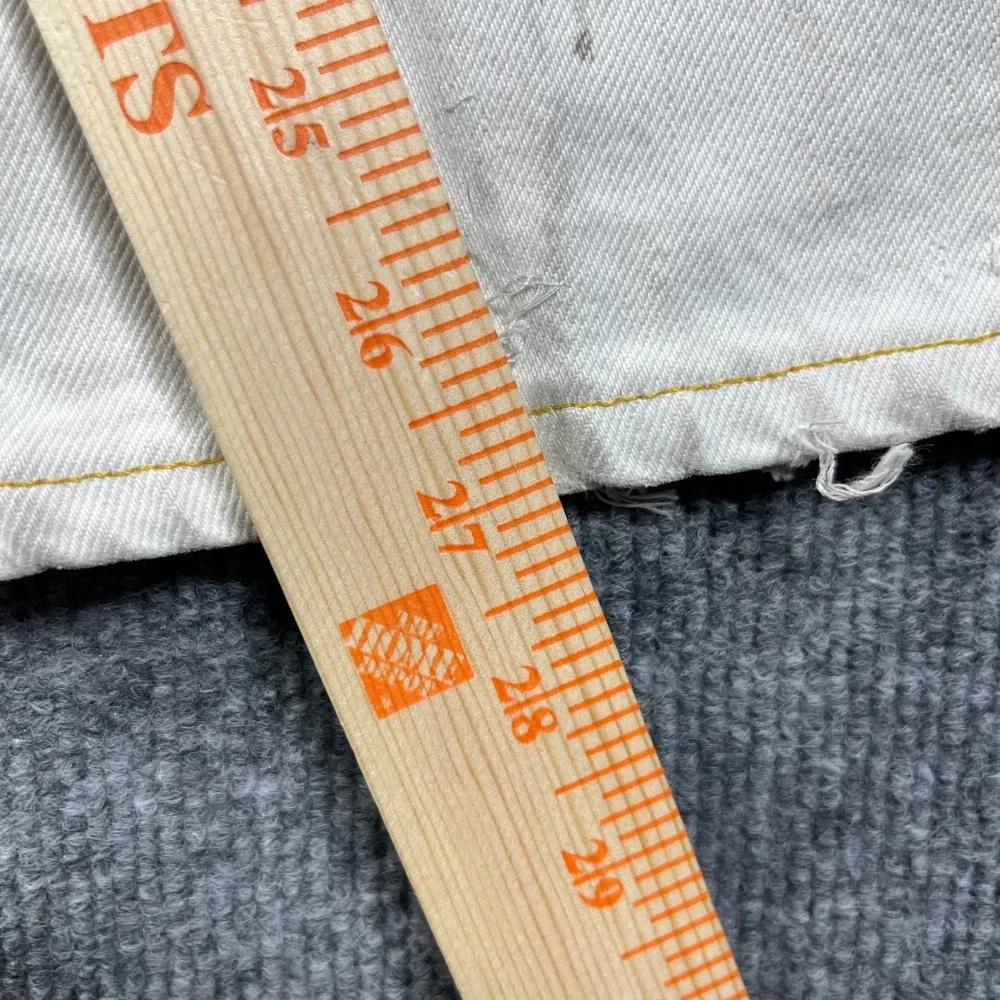 Levi's Jeans Men's‎ White Denim Contrast Stitch Classic Button Fly 38X27 - Flaw